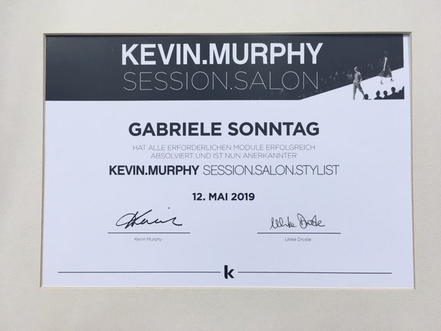 Kevin-Murphy-Zertifikat von Gabriele Sonntag